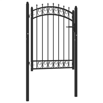 Poort met speerpunten 100x125 cm staal zwart 1