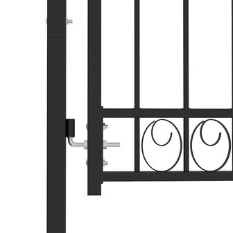 Poort met speerpunten 100x125 cm staal zwart 3