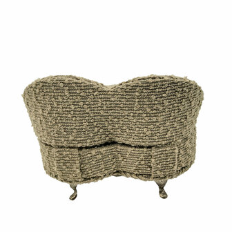 Juwelenkistje Versa Grijs Polyester Metaal Spiegel Hout MDF 16 X 13,5 X 16 CM Sofa 4