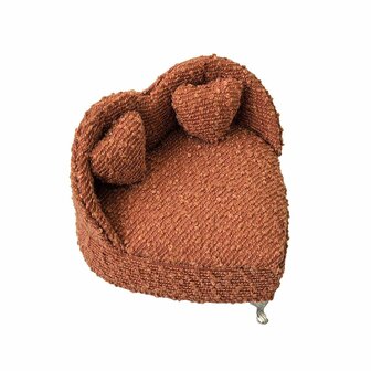 Juwelenkistje Versa Rood Polyester Metaal Spiegel Hout MDF 16 X 13,5 X 16 CM Sofa 3