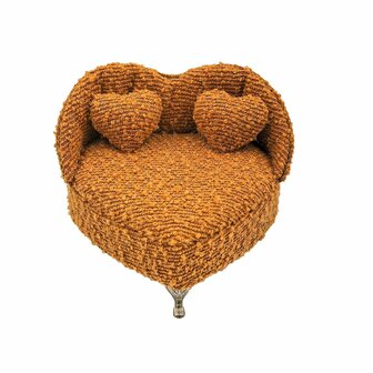 Juwelenkistje Versa Mosterd Polyester Metaal Spiegel Hout MDF 16 X 13,5 X 16 CM Sofa 1