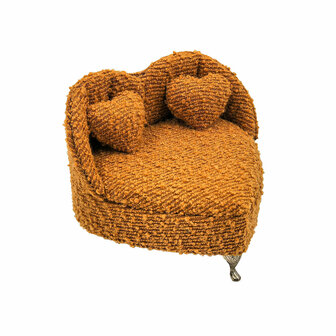Juwelenkistje Versa Mosterd Polyester Metaal Spiegel Hout MDF 16 X 13,5 X 16 CM Sofa 3