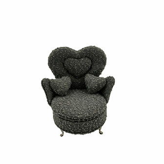 Juwelenkistje Versa Grijs Polyester Metaal Spiegel Hout MDF 12 x 19 x 18 cm Leunstoel 1
