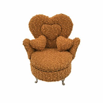 Juwelenkistje Versa Mosterd Polyester Metaal Spiegel Hout MDF 12 x 19 x 18 cm Leunstoel 1