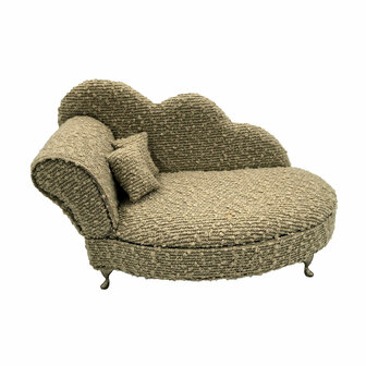 Juwelenkistje Versa Grijs Polyester Metaal Spiegel Hout MDF 12,5 X 17 X 26,5 CM Sofa 1