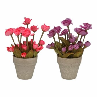 Decoratieve plant Versa Ijzer Textiel Plastic 11 x 27 cm 2