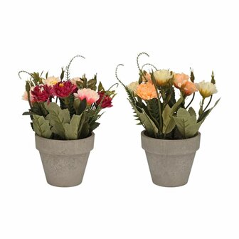Decoratieve plant Versa Ijzer Textiel Plastic Anjers 11 x 26 cm 2