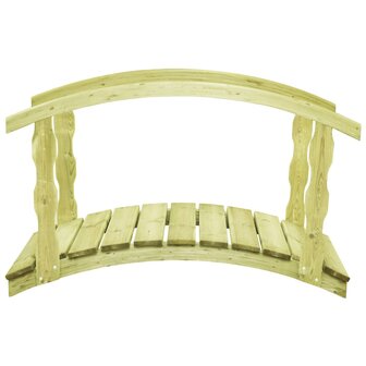 Tuinbrug met leuning 170x74x105 cm ge&iuml;mpregneerd grenenhout 1