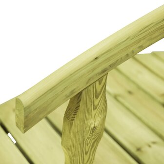 Tuinbrug met leuning 170x74x105 cm ge&iuml;mpregneerd grenenhout 3