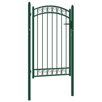 Poort met gebogen bovenkant 100x150 cm staal groen 1