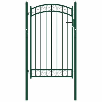 Poort met gebogen bovenkant 100x150 cm staal groen 2