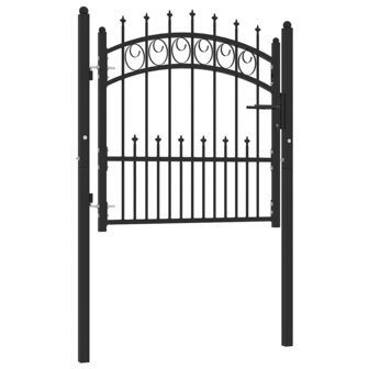 Poort met speerpunten 100x100 cm staal zwart 1