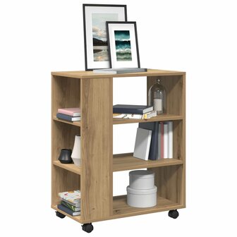 Rolkast 60x35x75 cm bewerkt hout artisanaal eikenkleurig 1