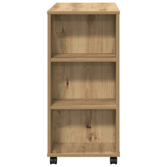 Rolkast 60x35x75 cm bewerkt hout artisanaal eikenkleurig 6