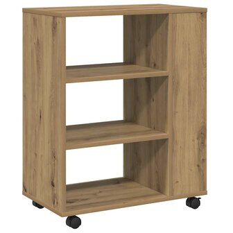 Rolkast 60x35x75 cm bewerkt hout artisanaal eikenkleurig 7