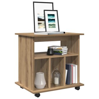 Rolkast 60x45x60 cm bewerkt hout artisanaal eikenkleurig 1