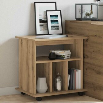 Rolkast 60x45x60 cm bewerkt hout artisanaal eikenkleurig 4