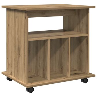 Rolkast 60x45x60 cm bewerkt hout artisanaal eikenkleurig 7