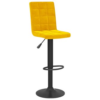 Barkruk fluweel mosterdgeel 2
