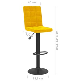 Barkruk fluweel mosterdgeel 9