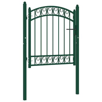 Poort met gebogen bovenkant 100x100 cm staal groen 1