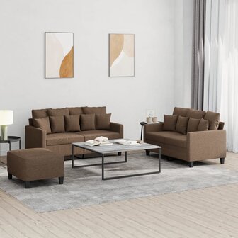 4-delige Loungeset met kussens stof bruin 1