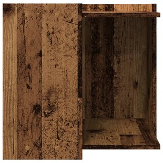 Kattenbakkast 53x53x51 cm bewerkt hout oud houtkleurig 5