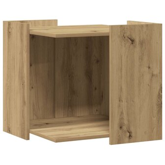 Kattenbakkast 53x53x51 cm bewerkt hout artisanaal eikenkleurig 2