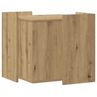 Kattenbakkast 53x53x51 cm bewerkt hout artisanaal eikenkleurig 6