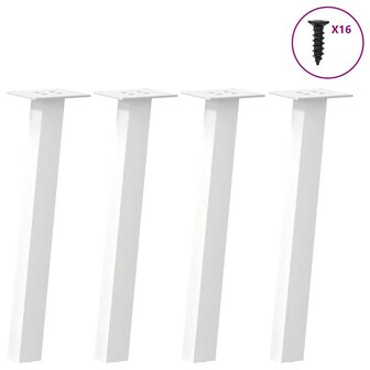 Salontafelpoten 4 st 42 cm staal wit 1