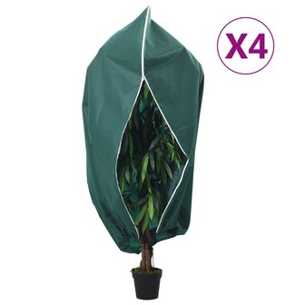 Plantenhoezen met ritssluiting 4 st 70 g/m&sup2; 1x1,55 m 1