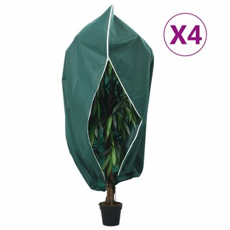 Plantenhoezen met ritssluiting 4 st 70 g/m&sup2; 1,2x1,8 m 1