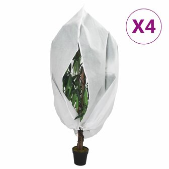 Plantenhoezen met ritssluiting 4 st 70 g/m&sup2; 3,93x3,5 m 1