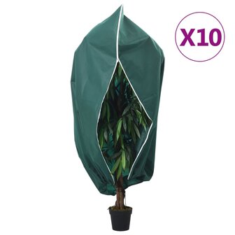 Plantenhoezen met ritssluiting 10 st 70 g/m&sup2; 1x1,55 m 1