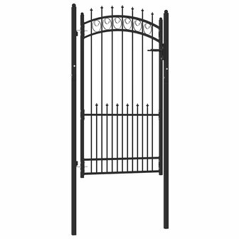 Poort met speerpunten 100x175 cm staal zwart 1