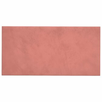 Wandpanelen 12 st 0,54 m&sup2; 30x15 cm fluweel roze 3