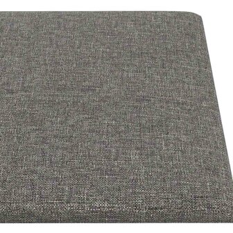 Wandpanelen 12 st 1,62 m&sup2; 90x15 cm stof lichtgrijs 5