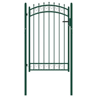 Poort met speerpunten 100x150 cm staal groen 2