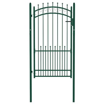 Poort met speerpunten 100x175 cm staal groen 2