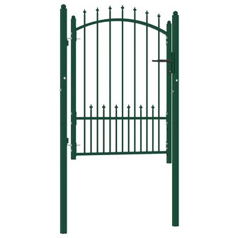 Poort met speerpunten 100x125 cm staal groen 1