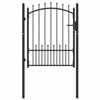 Hekpoort met slot Zwart 100 x 125 cm Poedergecoat staal 1