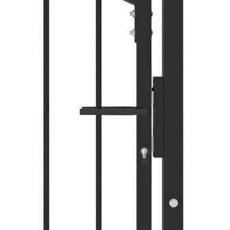 Hekpoort met slot Zwart 100 x 150 cm Poedergecoat staal 3
