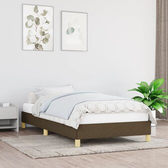 Bedframe zonder matras 90x190 cm stof donkerbruin 1