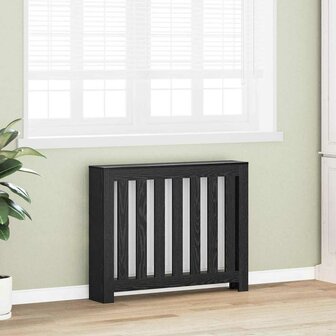 Radiatorafdekking Zwart Eiken 104 x 20 x 82 cm 3