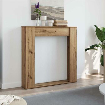 Haardombouw 100x20x100 cm bewerkt hout artisanaal eikenkleurig 3