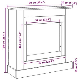Haardombouw 90x30x90 cm bewerkt hout artisanaal eikenkleurig 9
