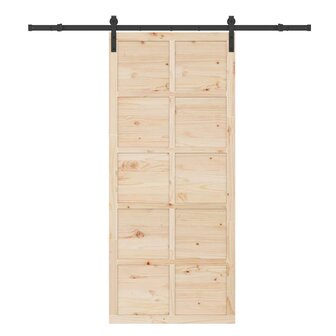 Schuifdeur Bruin 100 x 208 cm Massief grenenhout 4