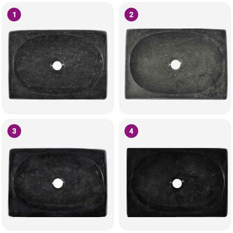 Gootsteen 50x35x10 cm marmer zwart 7