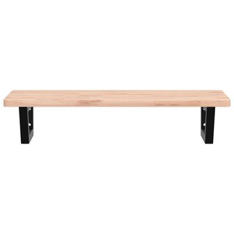 Badkamer wandschap staal en massief beukenhout 4