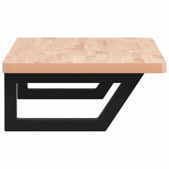 Badkamer wandschap staal en massief beukenhout 5